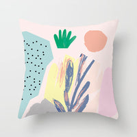 HKM-942995 Geometric Abstract Peachskin Decorative Pillowcase - 45x45cm for Home Decor