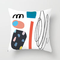 HKM-942995 Geometric Abstract Peachskin Decorative Pillowcase - 45x45cm for Home Decor