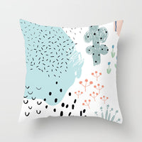 HKM-942995 Geometric Abstract Peachskin Decorative Pillowcase - 45x45cm for Home Decor