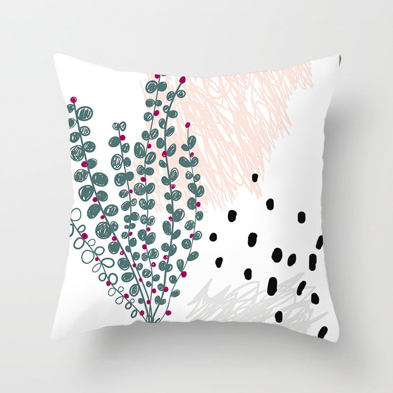 KTX-942995 Geometric Abstract Peachskin Decorative Pillowcase - 45x45cm for Home Decor