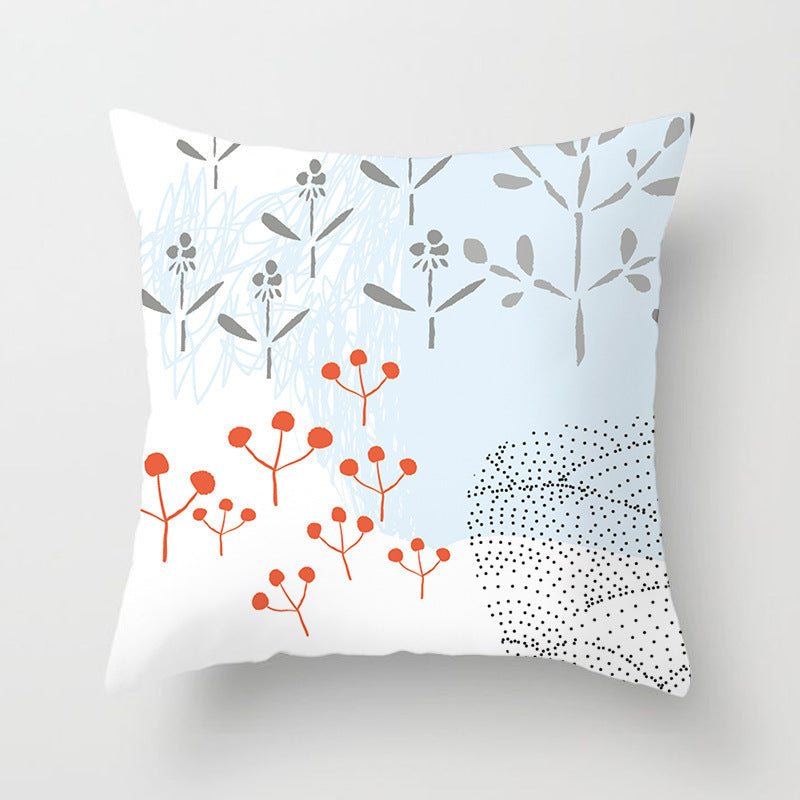 KTX-942995 Geometric Abstract Peachskin Decorative Pillowcase - 45x45cm for Home Decor