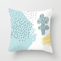 HKM-942995 Geometric Abstract Peachskin Decorative Pillowcase - 45x45cm for Home Decor