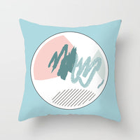 HKM-942995 Geometric Abstract Peachskin Decorative Pillowcase - 45x45cm for Home Decor
