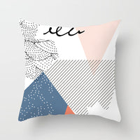 HKM-942995 Geometric Abstract Peachskin Decorative Pillowcase - 45x45cm for Home Decor