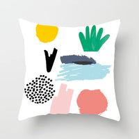 HKM-942995 Geometric Abstract Peachskin Decorative Pillowcase - 45x45cm for Home Decor