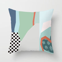 HKM-942995 Geometric Abstract Peachskin Decorative Pillowcase - 45x45cm for Home Decor