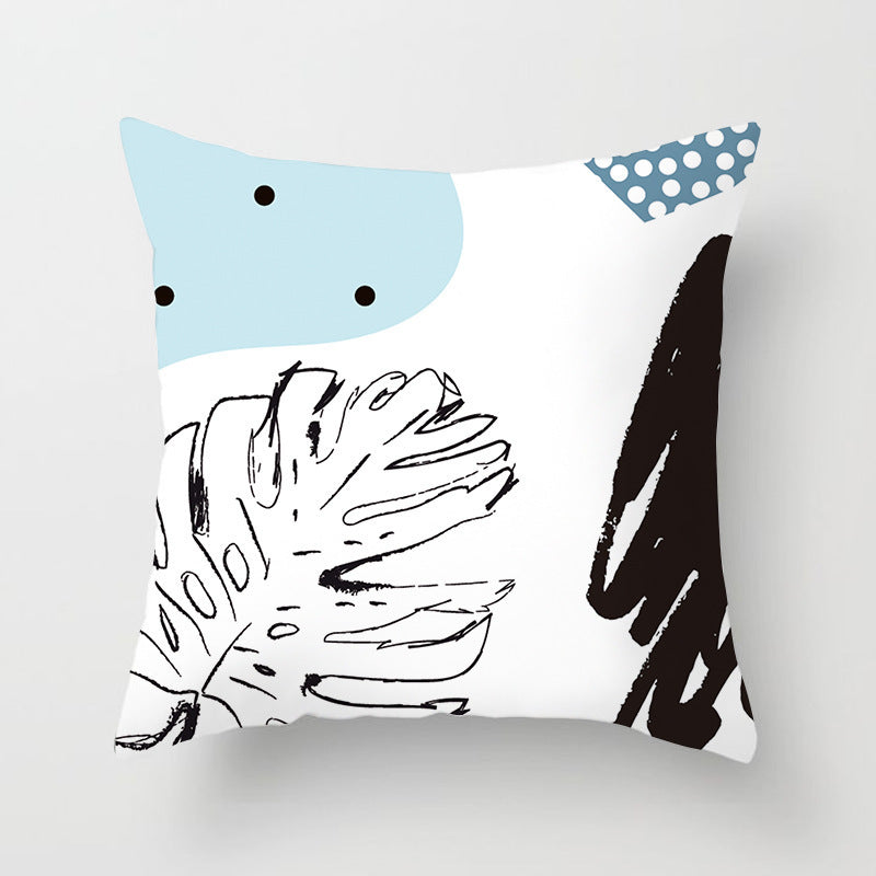 KTX-942995 Geometric Abstract Peachskin Decorative Pillowcase - 45x45cm for Home Decor