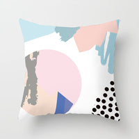 HKM-942995 Geometric Abstract Peachskin Decorative Pillowcase - 45x45cm for Home Decor
