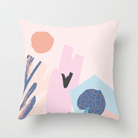 HKM-942995 Geometric Abstract Peachskin Decorative Pillowcase - 45x45cm for Home Decor