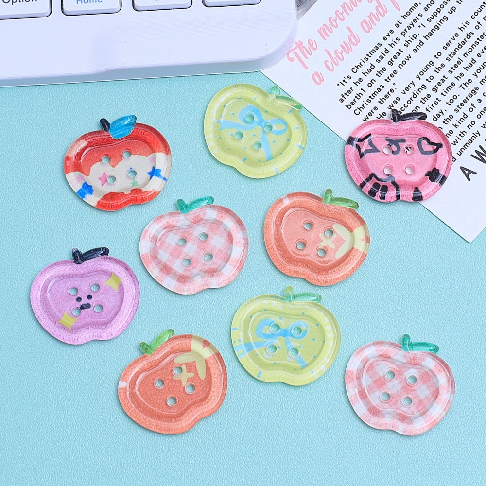 KTX-942995 Handmade Cartoon Transparent Buttons in Various Fun Designs - DIY Resin Accessories