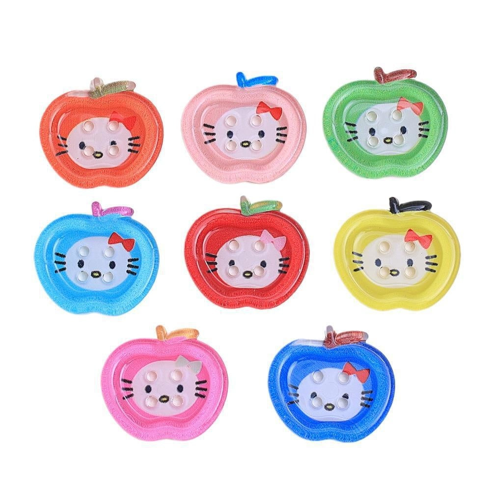 KTX-942995 Handmade Cartoon Transparent Buttons in Various Fun Designs - DIY Resin Accessories