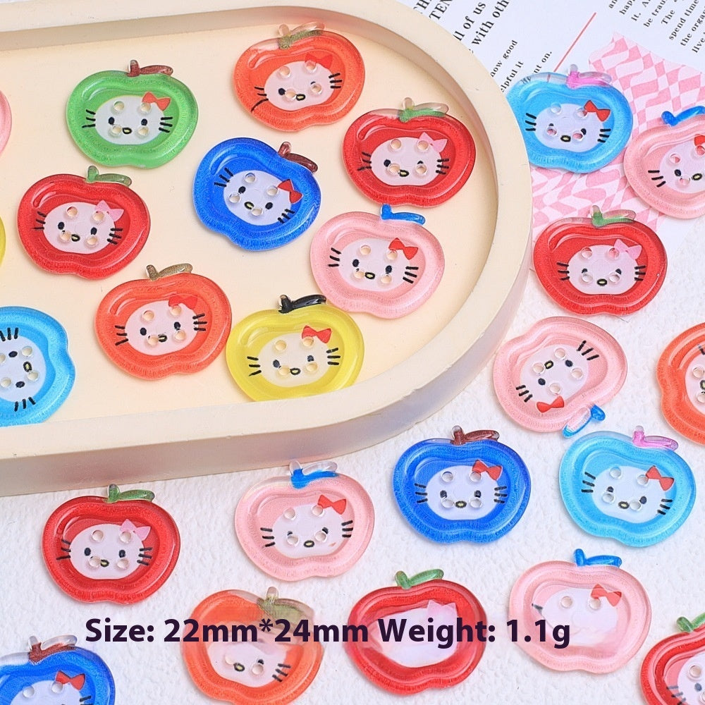 KTX-942995 Handmade Cartoon Transparent Buttons in Various Fun Designs - DIY Resin Accessories