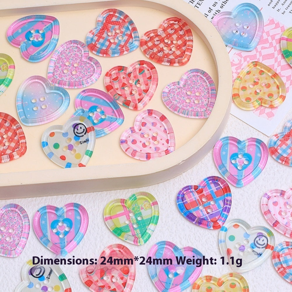 KTX-942995 Handmade Cartoon Transparent Buttons in Various Fun Designs - DIY Resin Accessories