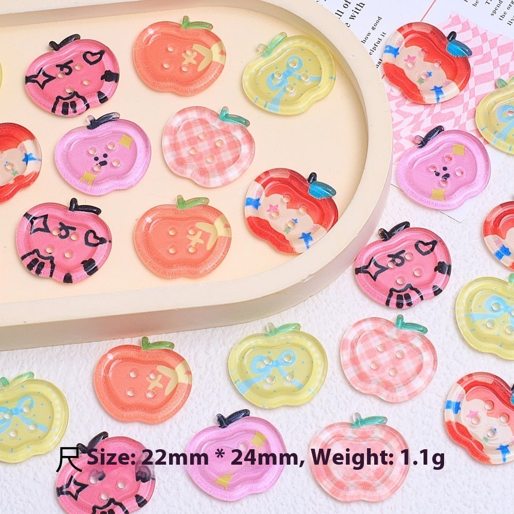 KTX-942995 Handmade Cartoon Transparent Buttons in Various Fun Designs - DIY Resin Accessories