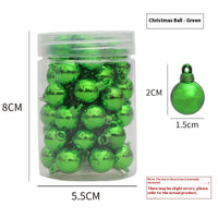 HKM-943123 48 Mini Christmas Hanging Balls in Red, Gold, Silver, Rose, Blue, and Green - Plastic Ornaments for Tree Decoration