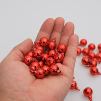 HKM-943123 48 Mini Christmas Hanging Balls in Red, Gold, Silver, Rose, Blue, and Green - Plastic Ornaments for Tree Decoration
