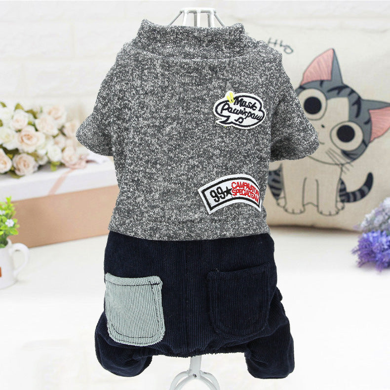 HKM-943123 Four-Legged Pet Clothes for Small Dogs - Soft Polyester in Various Sizes