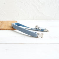 HKM-943187 Soft Sky Blue Velvet Cat Collar - Comfortable and Stylish Design