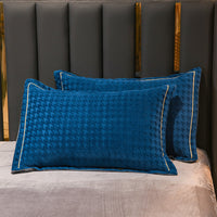 HKM-943315 Three-Dimensional Carved Velvet Four-Piece Bedding Set - Nordic Style, Houndstooth Patterns in Multiple Colors