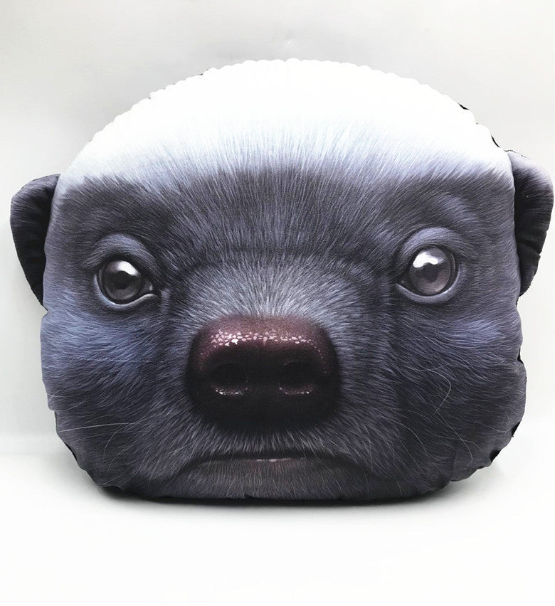 HKM-943443 Funny Animal Head Pillow - Yellow Dog, Black Dog, Husky Designs, Large & Small Sizes Available