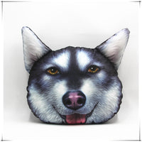 HKM-943443 Funny Animal Head Pillow - Yellow Dog, Black Dog, Husky Designs, Large & Small Sizes Available