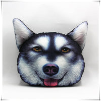 HKM-943443 Funny Animal Head Pillow - Yellow Dog, Black Dog, Husky Designs, Large & Small Sizes Available