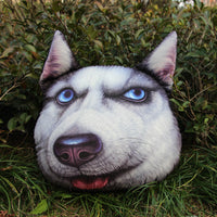 HKM-943443 Funny Animal Head Pillow - Yellow Dog, Black Dog, Husky Designs, Large & Small Sizes Available