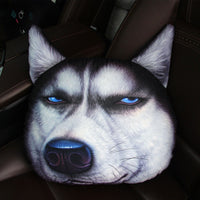 HKM-943443 Funny Animal Head Pillow - Yellow Dog, Black Dog, Husky Designs, Large & Small Sizes Available