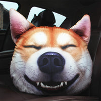 HKM-943443 Funny Animal Head Pillow - Yellow Dog, Black Dog, Husky Designs, Large & Small Sizes Available
