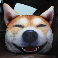 HKM-943443 Funny Animal Head Pillow - Yellow Dog, Black Dog, Husky Designs, Large & Small Sizes Available