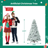 HKM-943443 Pre-Lit Hinged Artificial Christmas Tree with 347 Branch Tips and 120 Warm White Lights, Available in Multiple Sizes