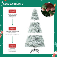HKM-943443 Pre-Lit Hinged Artificial Christmas Tree with 347 Branch Tips and 120 Warm White Lights, Available in Multiple Sizes