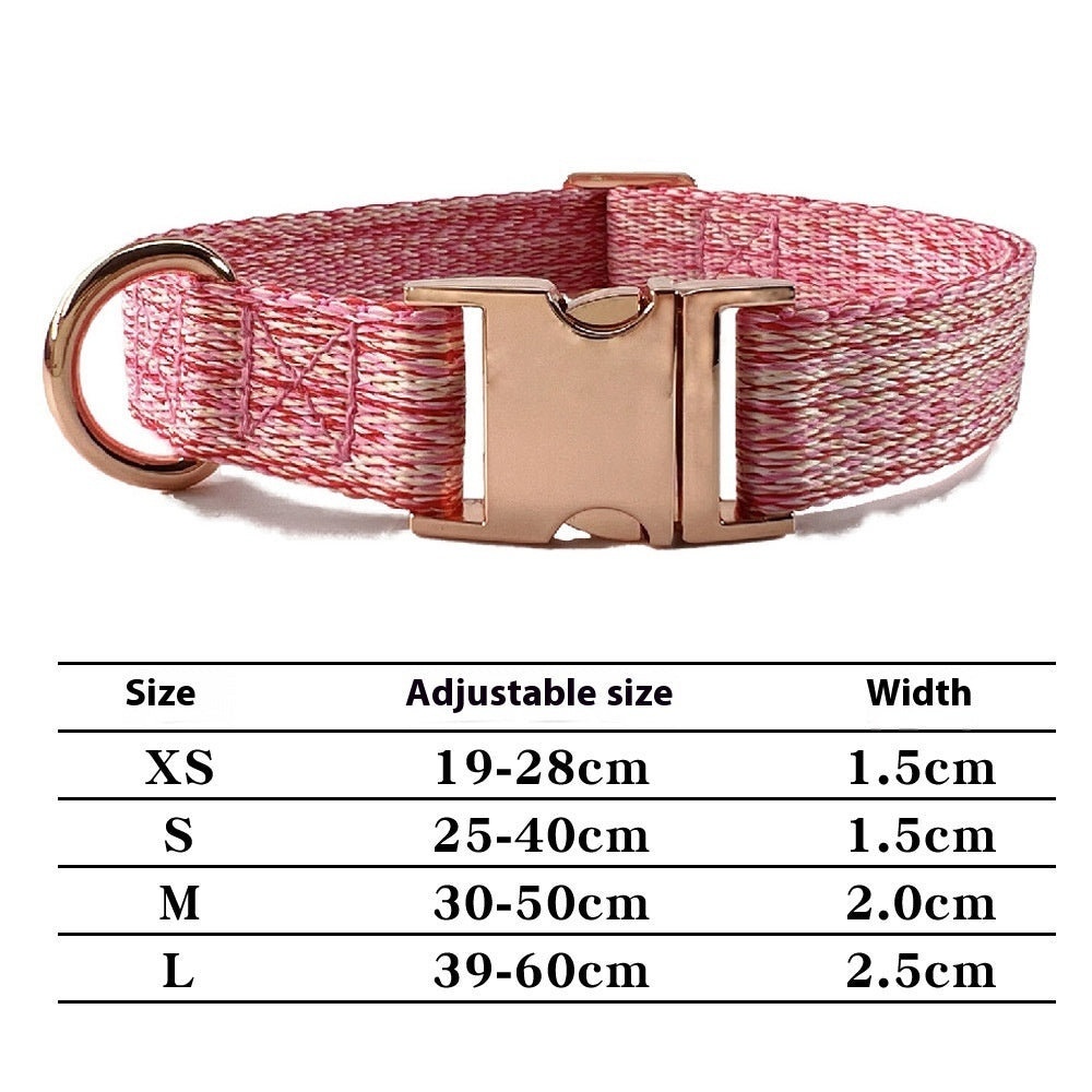 HKM-943507 Personalized Engraved Dog Collar with Nylon Leash and Anti-Lost Feature
