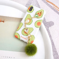 HKM-943571 Raindrop Gem Chain Avocado Silicone Case for iPhone 6s, X, 7 Plus - Soft Shell with Water Mane Design