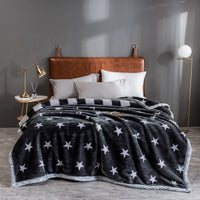 HKM-943635 Modern Geometric Coral Fleece Raschel Blanket in Soft Polyester