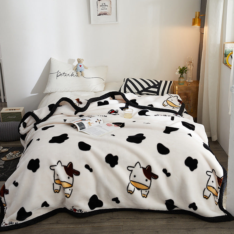 HKM-943635 Modern Geometric Coral Fleece Raschel Blanket in Soft Polyester