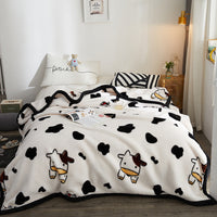 HKM-943635 Modern Geometric Coral Fleece Raschel Blanket in Soft Polyester
