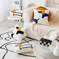 HKM-943635 Modern Minimalist Dog Pillow Cover - Cute Prints for Kids and Home, Available in Various Sizes