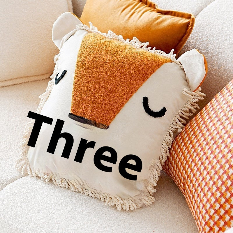 HKM-943635 Modern Minimalist Dog Pillow Cover - Cute Prints for Kids and Home, Available in Various Sizes