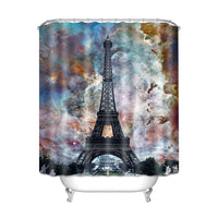 HKM-944019 Modern Waterproof Polyester Shower Curtain with Landscape Print, Multiple Sizes Available
