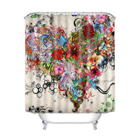 HKM-944019 Modern Waterproof Polyester Shower Curtain with Landscape Print, Multiple Sizes Available