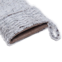 HKM-944083 Fluffy Gray Christmas Stocking Decoration Pendant - 29x44x3cm Fleece Socks