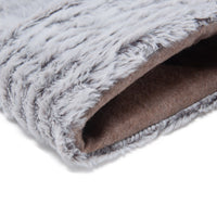 HKM-944083 Fluffy Gray Christmas Stocking Decoration Pendant - 29x44x3cm Fleece Socks
