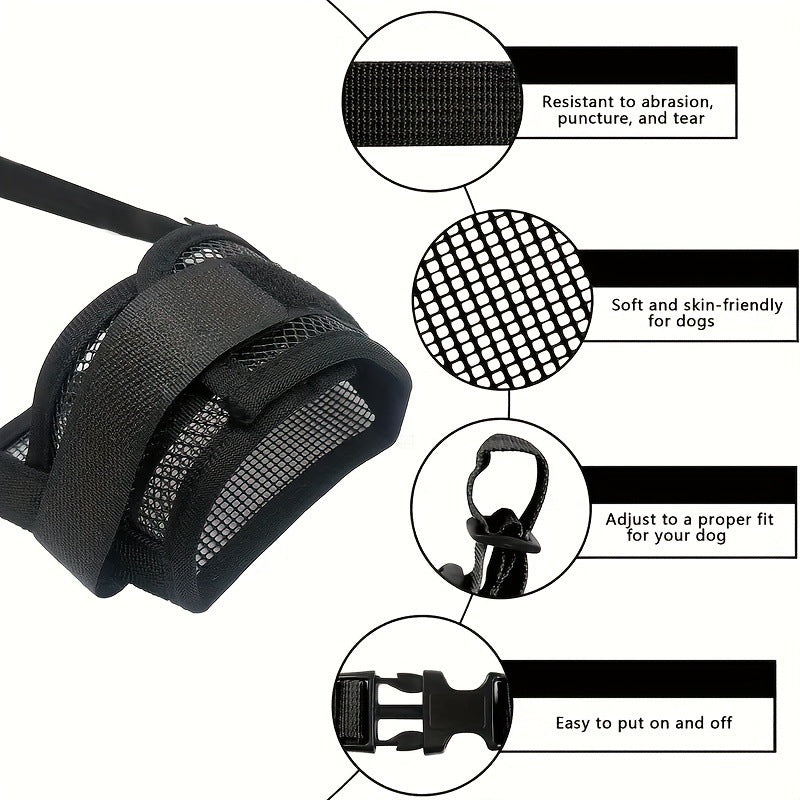 HKM-944147 Dog Muzzle for Training - Anti-Bite, Anti-Bark & Controlled Drinking, Black, Multiple Sizes Available