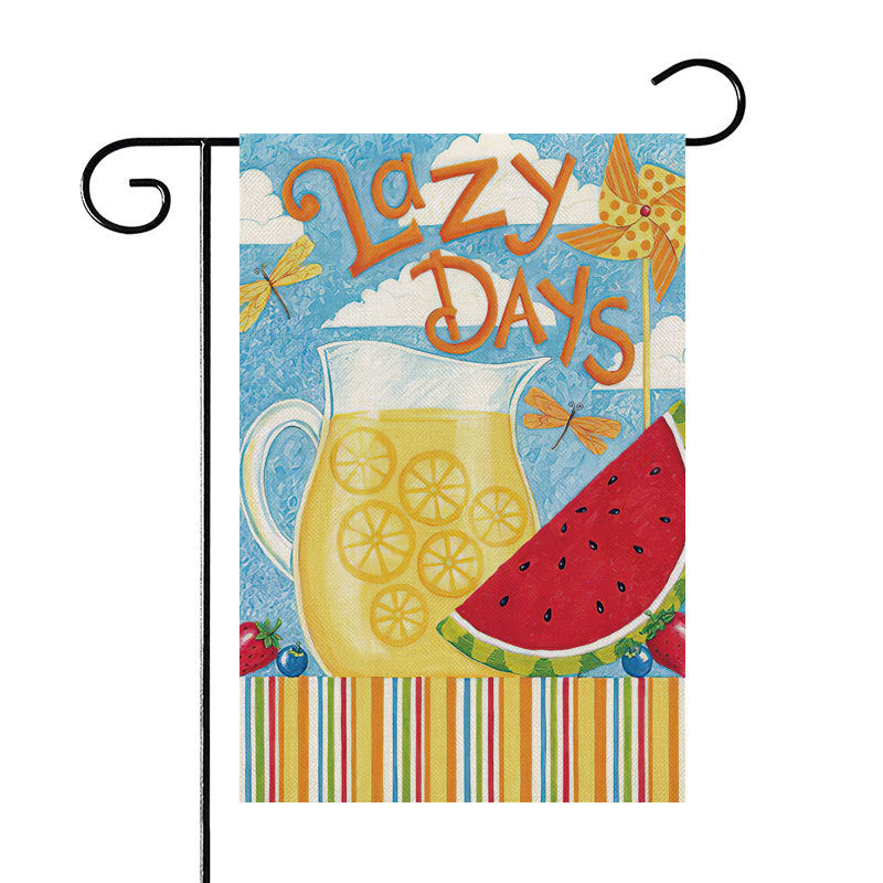 HKM-944275 Decorative Outdoor Garden Flag - Square Polyester Cloth, 30cm x 45cm