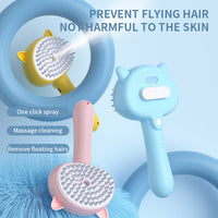 HKM-944403 Rechargeable Multifunctional Cat and Dog Grooming Brush with Mist and Self-Cleaning Features