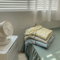 HKM-944467 Floral Lace Cotton Four-Piece Bedding Set with Bed Skirt, Pillowcases, and Quilt Cover