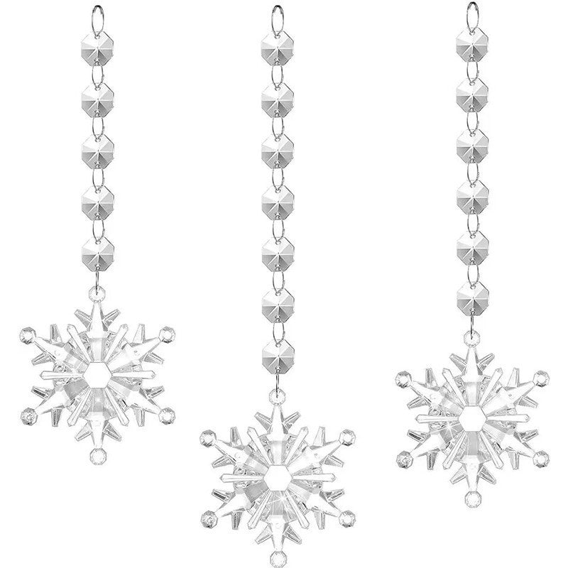 HKM-944595 Heart-Shaped Angel Wings Pendant Decoration Set - 10 Acrylic Pieces with Ribbon for Christmas Celebrations