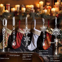 HKM-944595 Heart-Shaped Angel Wings Pendant Decoration Set - 10 Acrylic Pieces with Ribbon for Christmas Celebrations