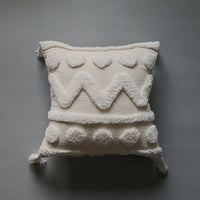 HKM-944595 Scandinavian Style 45x45cm Cushion Cover in Beige and Grey Embroidery